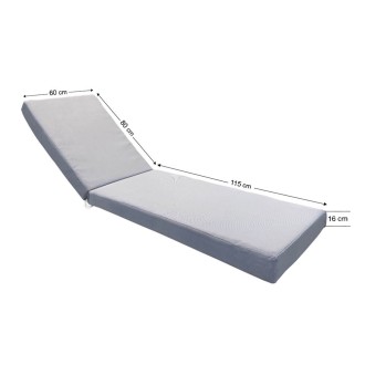 Sunbed Mattress 195x60x16cm 70147 Premium Leatherette Capri Light Olive