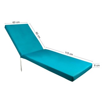 Sunbed mattress 195x60x8cm turquoise