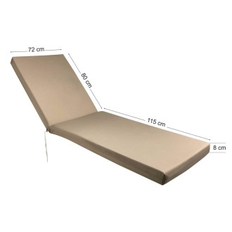 Sunbed mattress 195x72x8cm beige LUX (72cm width)