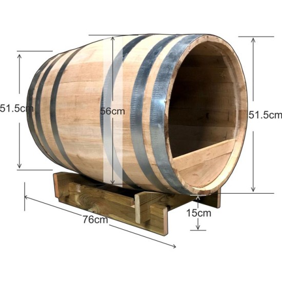 Ξύλινο σπιτάκι σκύλου εσωτ. χώρου από βαρέλι 76x51.5cm