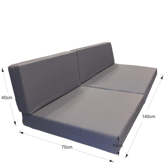 Leather beach sofa mattress - gray
