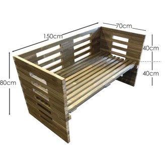 Three-seater garden/beach sofa impregnated