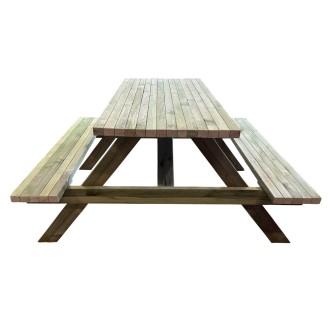 Six-seater garden table with single seat