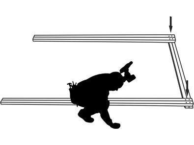 Συναρμολόγηση του κρεβατιού παραλίας με σκεπή Tesias Wooden Products - 02