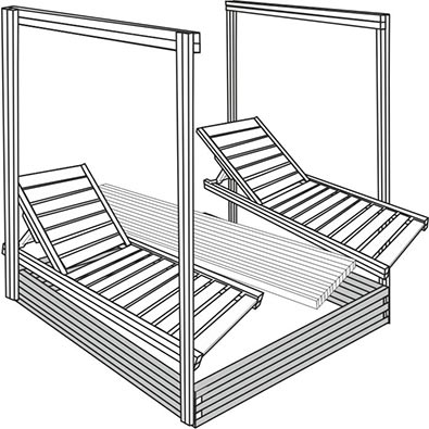 Συναρμολόγηση του κρεβατιού παραλίας με σκεπή Tesias Wooden Products - 04